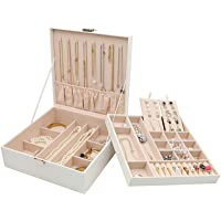 ProCase Caja Organizadora de Joyas- Almacena Collar Pendientes Pulseras Anillos y Otros Accesorios- Estuche Grande…